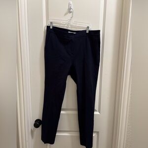 Boden Sz 12L Navy Blue Straight Ankle Pants Trousers Stretch Chino Flat Front